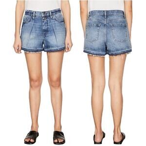 FRAME Mosaic Flare Short‎ Mesa Wash Released Hem 100% Cotton MLFSH385 Women's 24